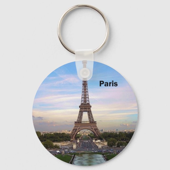 France Paris Eiffel Tower (by St.K) Key Ring (Front)