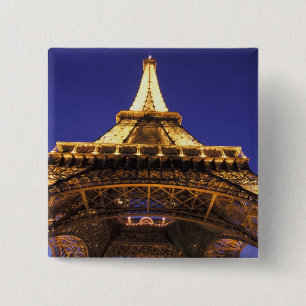 FRANCE, Paris Eiffel Tower, evening view 15 Cm Square Badge