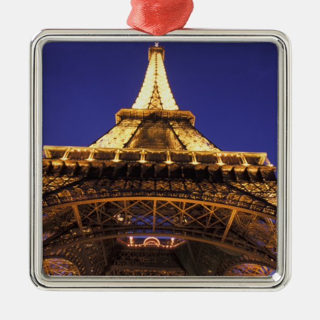 FRANCE, Paris Eiffel Tower, evening view Metal Tree Decoration (Front)