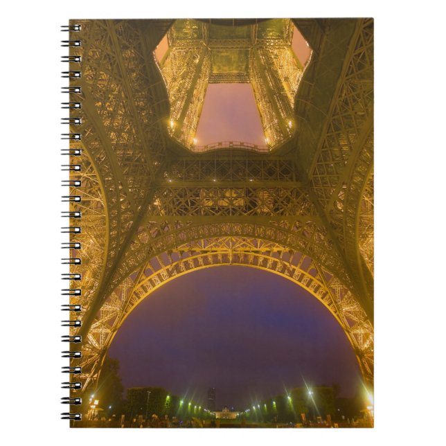 France, Paris. Eiffel Tower illuminated at 2 Notebook (Front)