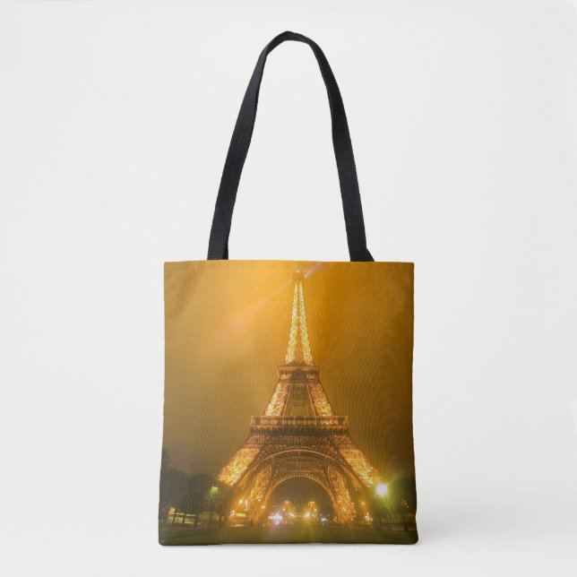 France, Paris. Eiffel Tower illuminated at 3 Tote Bag (Front)