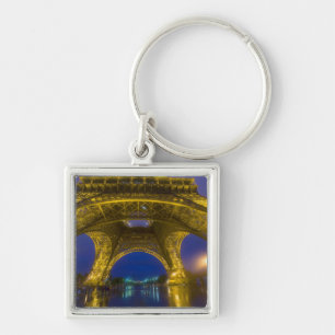 France, Paris. Eiffel Tower illuminated at Key Ring