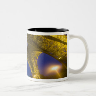 France, Paris. Eiffel Tower illuminated at Two-Tone Coffee Mug