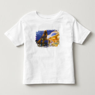 France, Paris. Eiffel Tower in twilight fog and Toddler T-Shirt