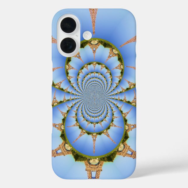 France Paris Eiffel Tower Kaleidoscope Blue Lovely Case-Mate iPhone Case (Back)