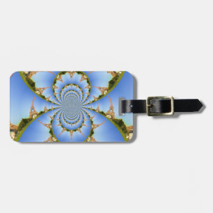 France Paris Eiffel Tower Kaleidoscope Blue Lovely Luggage Tag