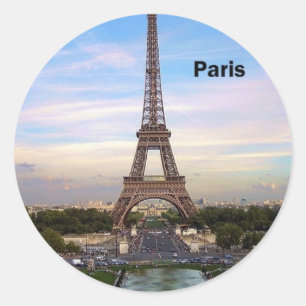 France Paris Eiffel  tower (new) (St.K) Classic Round Sticker
