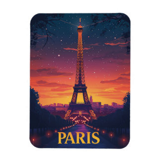France Paris Eiffel Tower Night Magnet
