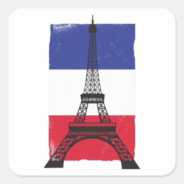 France Paris French Flag Square Sticker (Front)