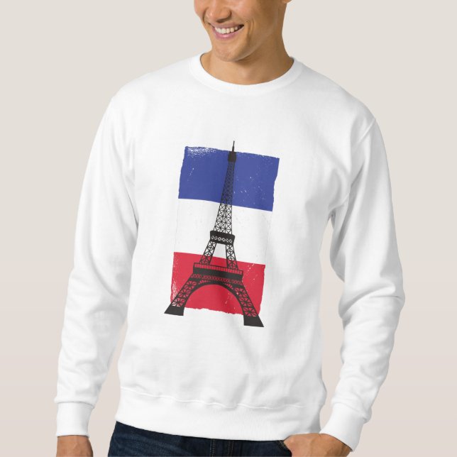 France Paris French Flag Sweatshirt (Front)