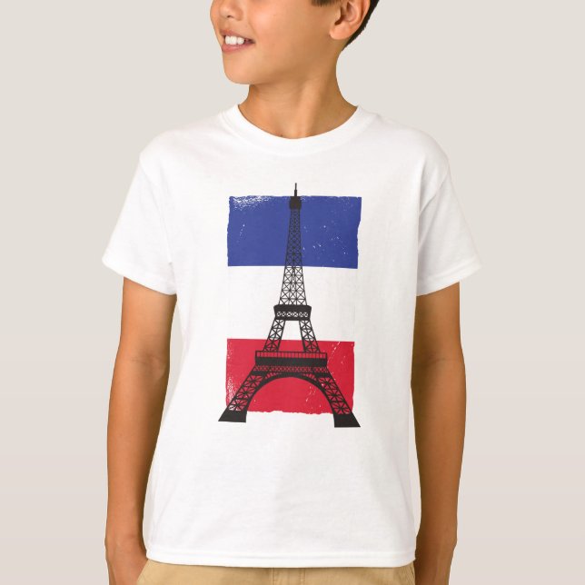 France Paris French Flag T-Shirt (Front)