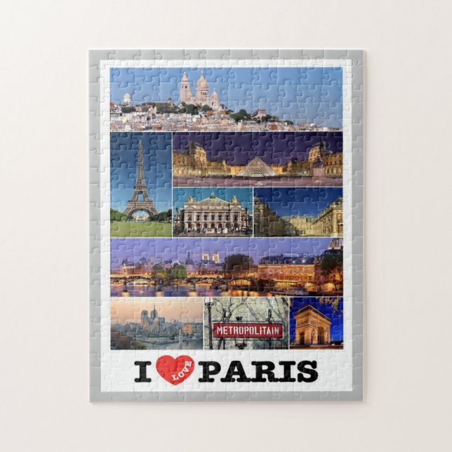 France - Paris - I Love - Jigsaw Puzzle (Vertical)