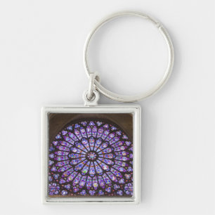 France, Paris. Interior detail of stained glass Key Ring