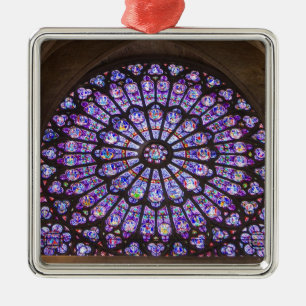 France, Paris. Interior detail of stained glass Metal Tree Decoration