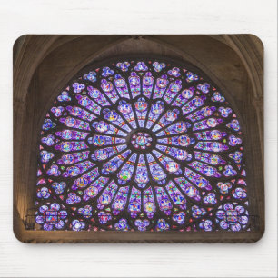 France, Paris. Interior detail of stained glass Mouse Mat
