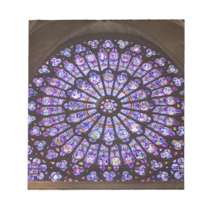 France, Paris. Interior detail of stained glass Notepad