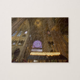 France, Paris. Interior of Notre Dame Cathedral. Jigsaw Puzzle