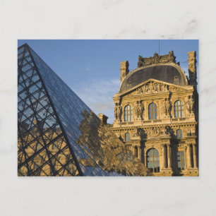 France, Paris, Louvre Museum and the Pyramid, Postcard