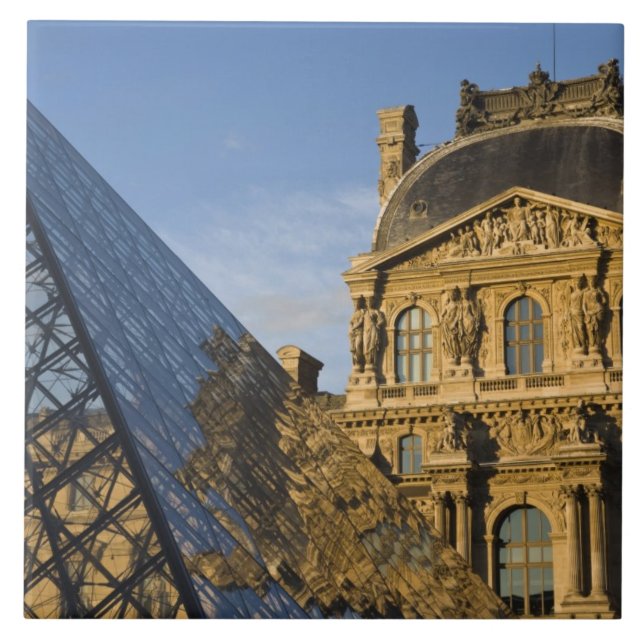 France, Paris, Louvre Museum and the Pyramid, Tile (Front)