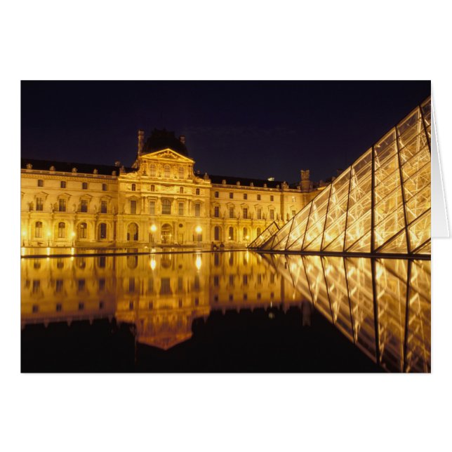 France, Paris, Louvre museum by night. (Front Horizontal)