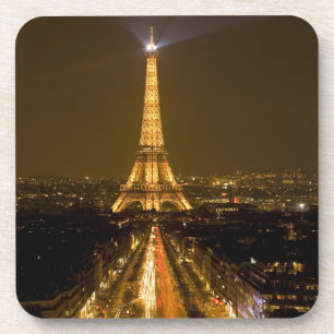 France, Paris. Nighttime view of Eiffel Tower Coaster
