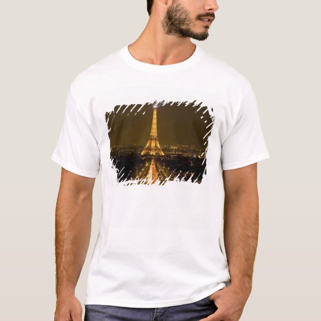France, Paris. Nighttime view of Eiffel Tower T-Shirt (Front)
