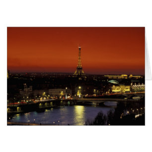 France, Paris Sunset view of Eiffel Tower and