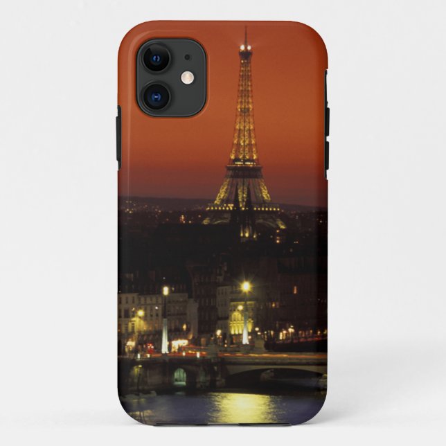 France, Paris Sunset view of Eiffel Tower and Case-Mate iPhone Case (Back)