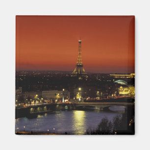 France, Paris Sunset view of Eiffel Tower and Magnet