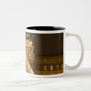 France, Paris. The Louvre at twilight. Credit 2 Two-Tone Coffee Mug