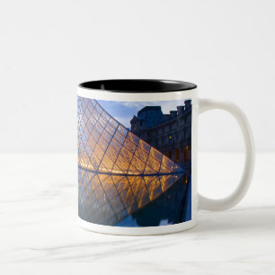 France, Paris. The Louvre at twilight. Credit Two-Tone Coffee Mug