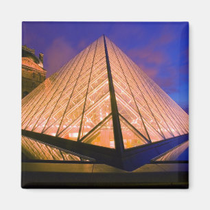France, Paris. The Louvre museum at twilight. 2 Magnet