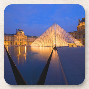 France, Paris. The Louvre museum at twilight. Coaster