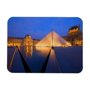 France, Paris. The Louvre museum at twilight. Magnet