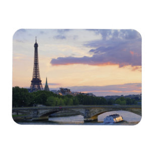 France,Paris,tour boat on River Seine,Eiffel Magnet