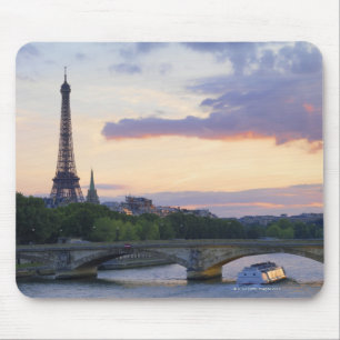 France,Paris,tour boat on River Seine,Eiffel Mouse Mat