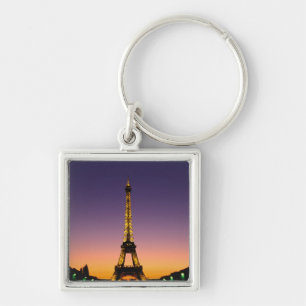 France, Paris, Tour Eiffel at sunset. Key Ring