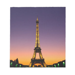 France, Paris, Tour Eiffel at sunset. Notepad