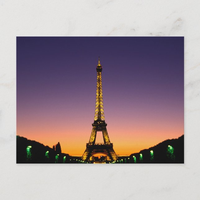 France, Paris, Tour Eiffel at sunset. Postcard (Front)