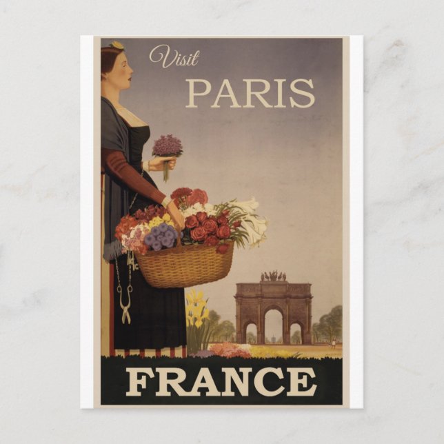 France Paris Vintage Travel Postcard (Front)