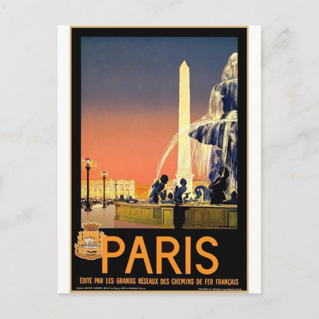 France Paris Vintage Travel Postcard (Front)