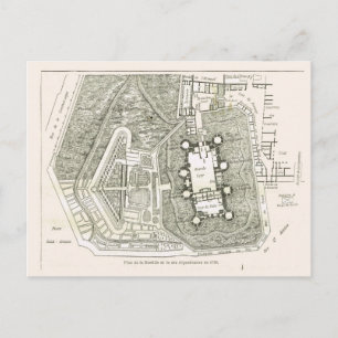 France, Plan of the Bastille in 1789 Postcard
