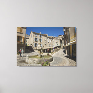 France, Provence, Valensole. Tourists explore Canvas Print