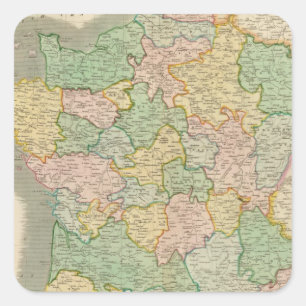 France, provinces 2 square sticker