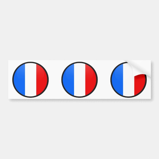 France quality Flag Circle Bumper Sticker (Front)