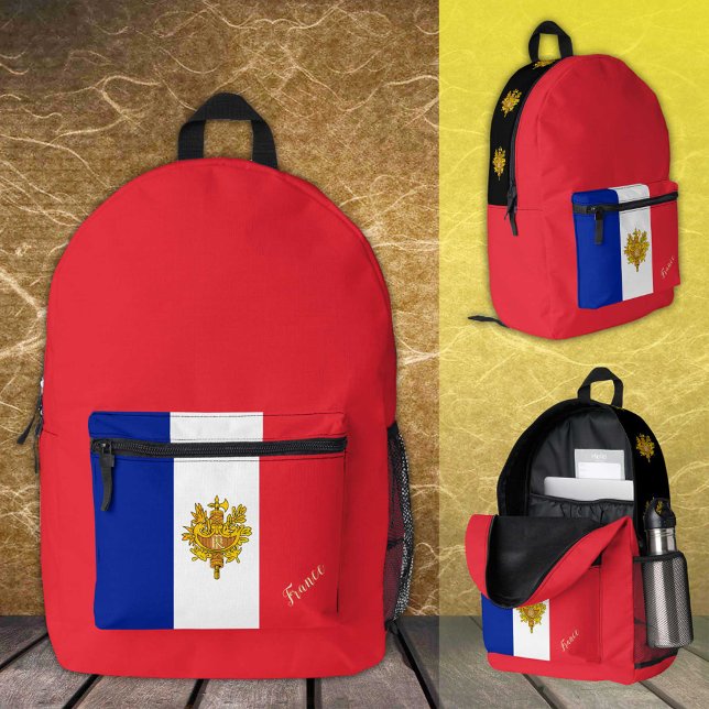 France, Red backpack, French Flag / patriotic Printed Backpack (Creator Uploaded)