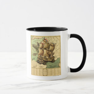 France Represented as a ShipPanoramic Map Mug
