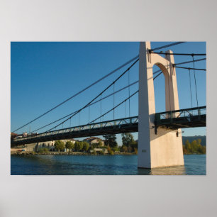 France, Rhone-Alps, Condrieu, bridge across 2 Poster