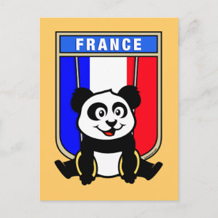 France Rings Panda Postcard