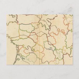 France Rivers Outline Postcard